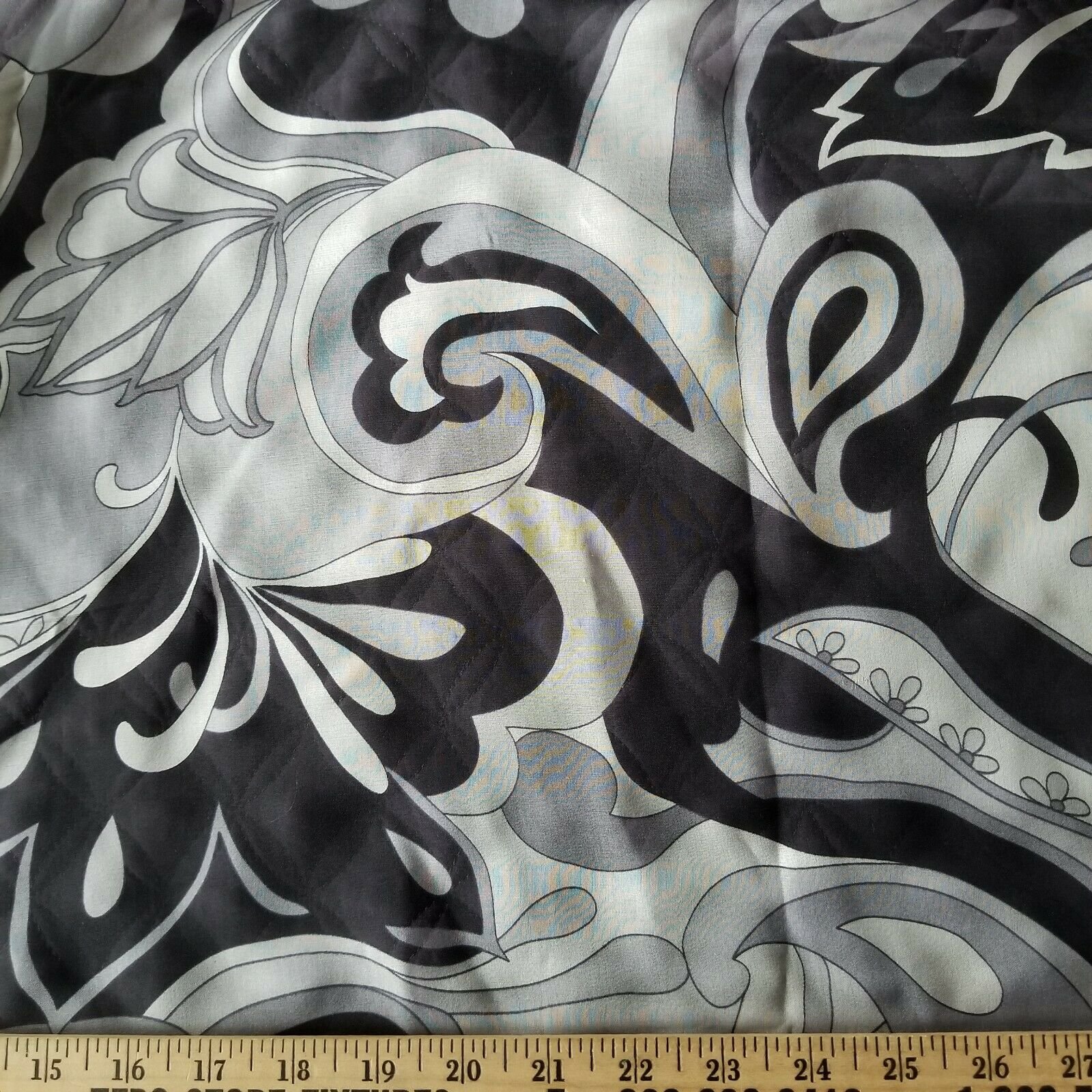  Soimoi White Silk Fabric Black Sketch Paisley Print Fabric by  Yard 42 Inch Wide