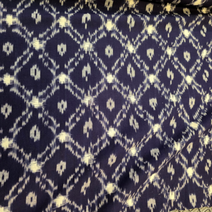 Blue & White Ikat Diamonds Cotton - Soft, Light, Summery!