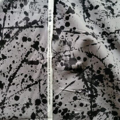 Gray Cotton Shirting w/ Drizzled Black Paint Print - Alexander Henry "Slashed" - Image 4