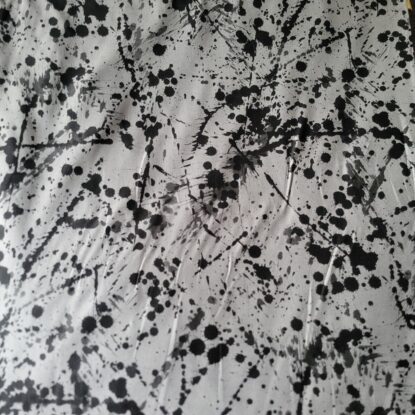 Gray Cotton Shirting w/ Drizzled Black Paint Print - Alexander Henry "Slashed" - Image 6