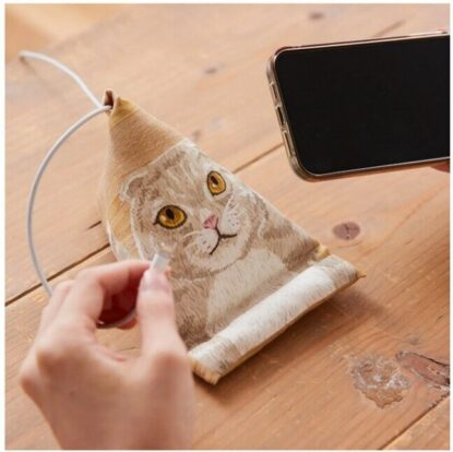 Kokka "Cat Long Body on Wood" Cotton Fabric Panel - from Japan - Adorable! - Image 5