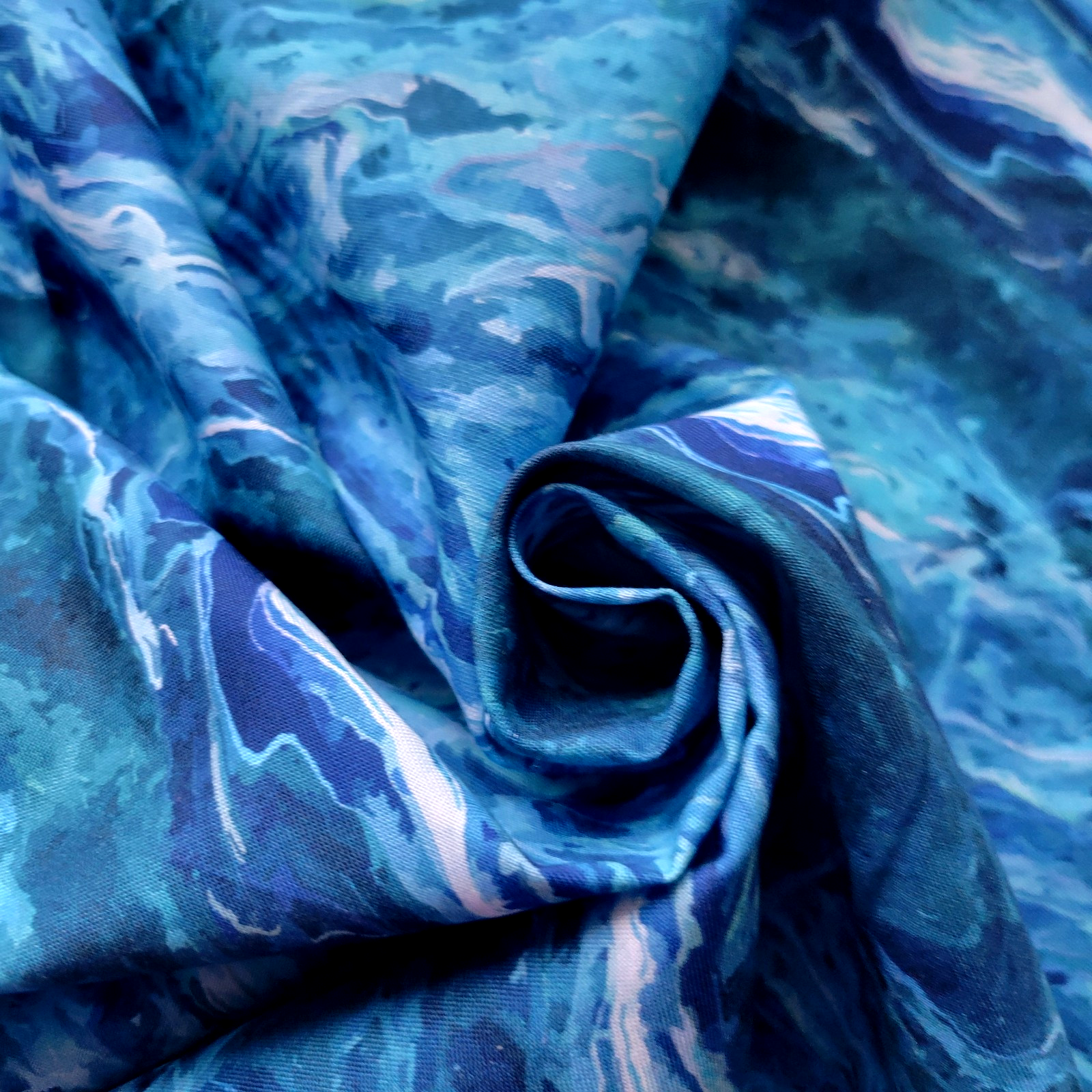 Ocean Tempest Marbled Cotton Shirting from Windham - Cool Blues - Image 3