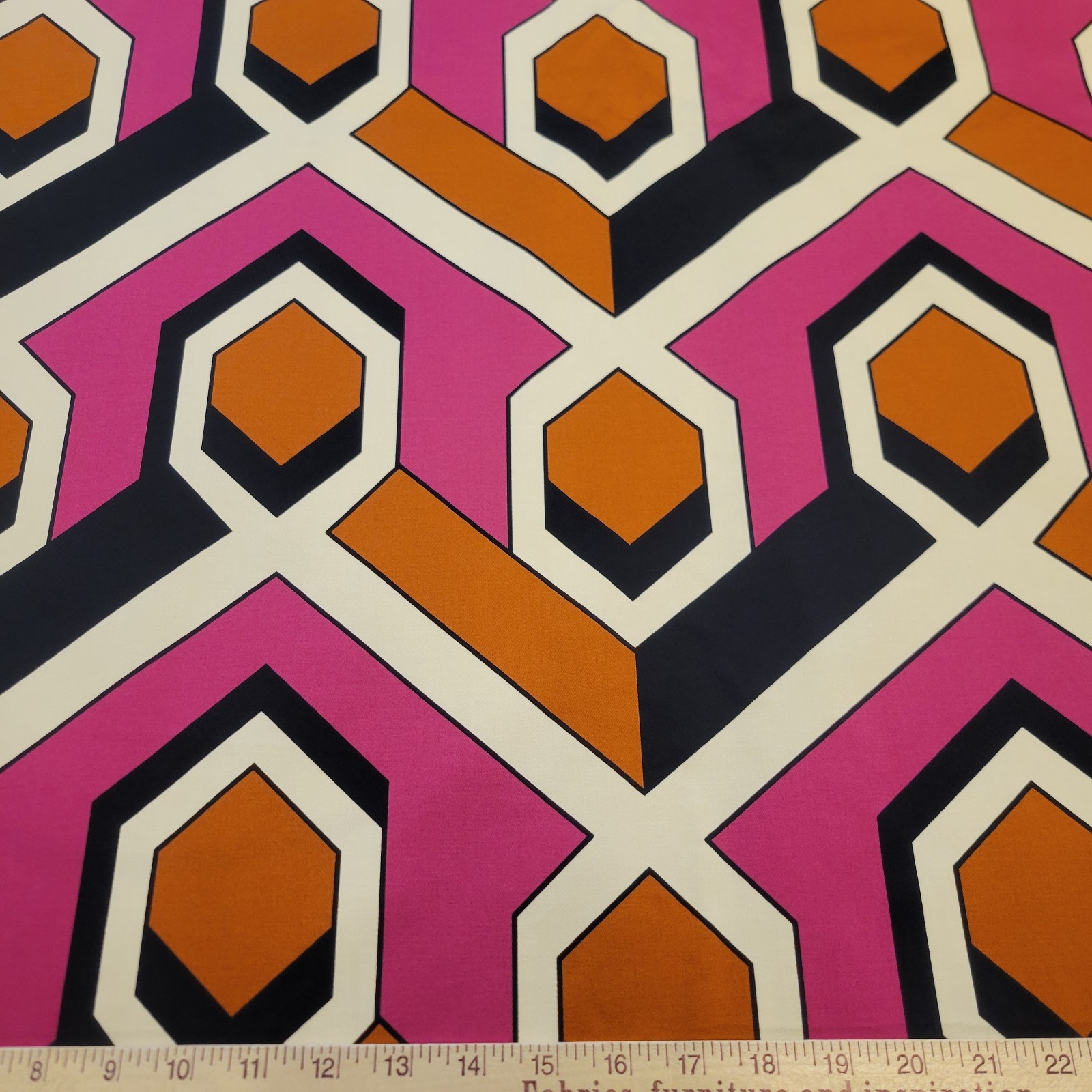 Retro Geometric Light-Medium Weight Cotton Sateen Shirting - Designer Overstock! - Image 3