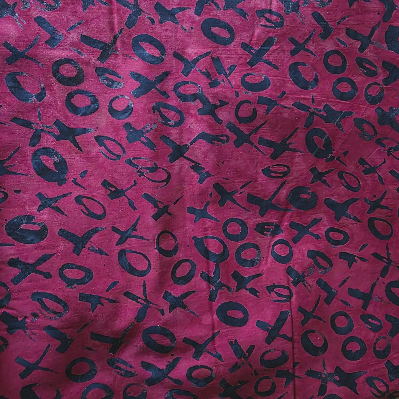 Hugs & Kisses Black/Red Batik Cotton Shirting - for Shirting/Quilting! LAST 1! - Image 3