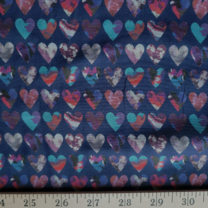 Liberty of London SILK GEORGETTE - "Marble Heart" on Navy - WHOLE PIECE