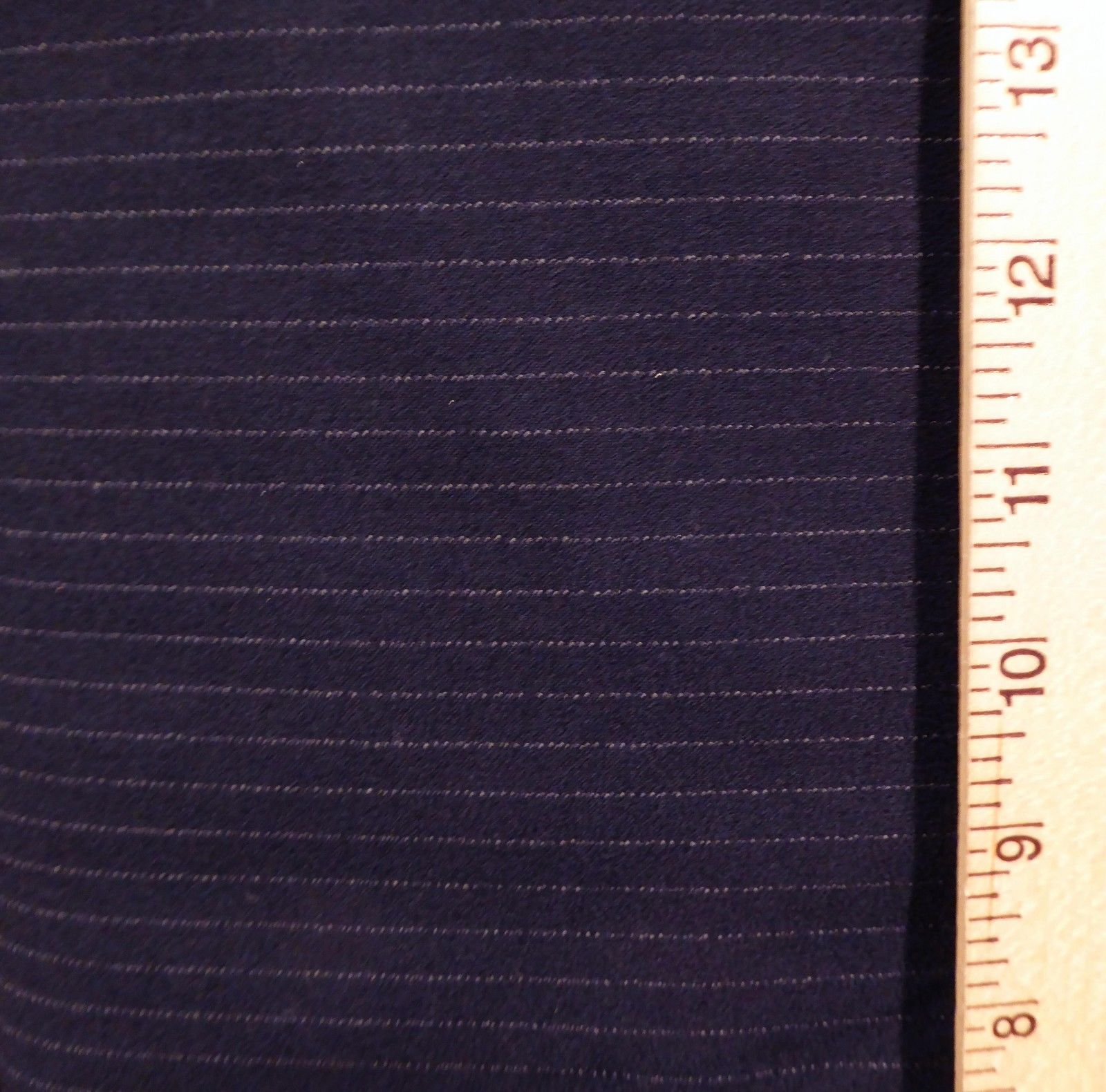 Navy with White Stippled Pinstripe Stretch Wool Suiting Classic