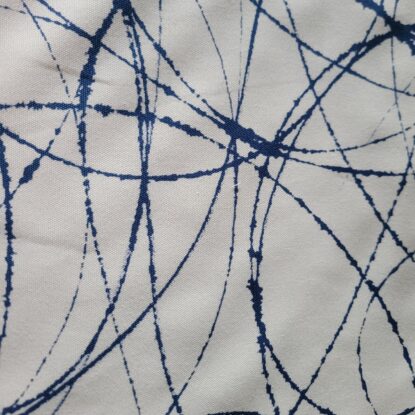 Soft White Cotton Duck Cloth w Drizzled Blue Paint Print - Alexander Henry "Ink" - Image 6