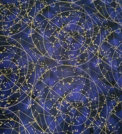 Star Maps in Metallic Gold on Rich Dark Blue Cotton from Robert Kaufman - Image 4