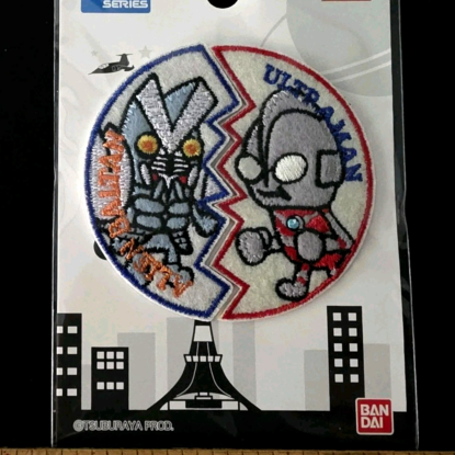 Ultraman & Alien Baltan 2-PART Embroidered Shaped Iron-On/Sew-On Patch