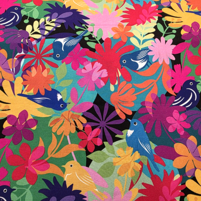 Very Colorful Birds & Flowers 'Papercut' Print by Jason Yenter In The Beginning