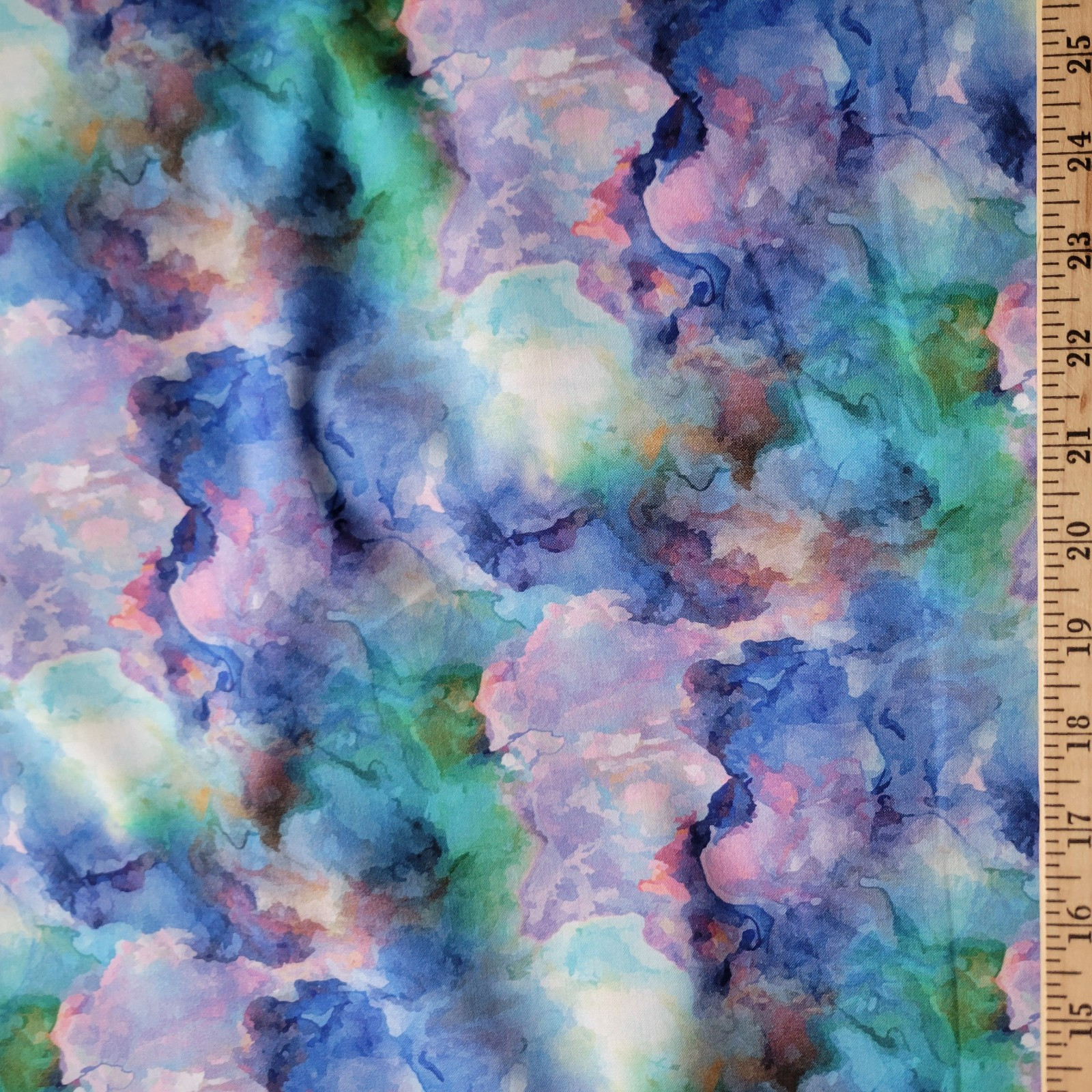Watercolor Marbled Cotton Shirting from Windham - Cool Blues - Image 3