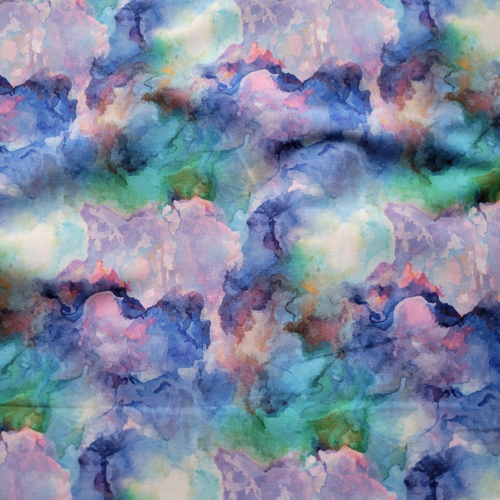 Watercolor Marbled Cotton Shirting from Windham - Cool Blues - Image 4