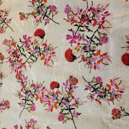 White Figured Jacquard w/ Floral Print - from Monique Lhuillier, Designer!