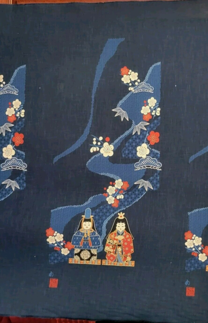 "Winter Hina" Emperor/ess Japanese Indigo 'Noren' Panel Designs! For Home/Quilts