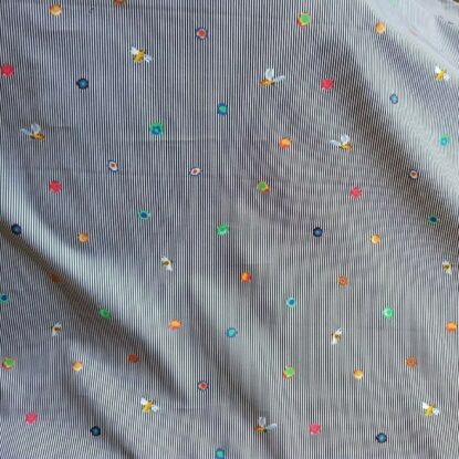 Wonderful Cotton Poplin with Tiny Stripes, Bees, and Candy Balls - from Italy!!