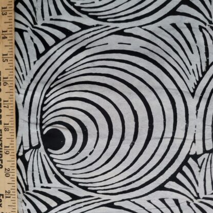 Pale Gray Concentric Rings on Black  Batik Cotton - Fabulous! - Image 4