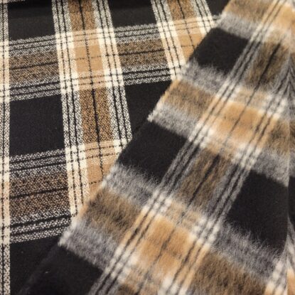 REVERSIBLE Plaid Smooth/Brushed Fuzzy Wool-Blend Jacketing - Designer!!