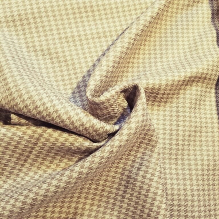 Tan & Brown Houndstooth Wool Suiting from England - Classic ...